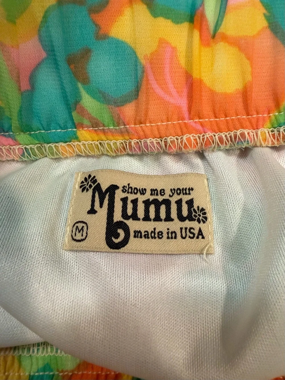 Show Me Your MuMu Vibrant Green Pink Yellow Orange Floral Sheer Maxi Skirt M